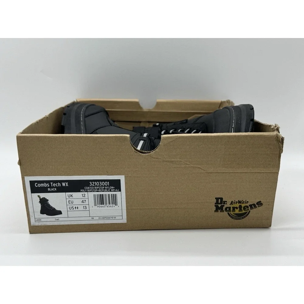 Dr Martens Combs Tech WX Black Waterproof Boots Men's Size 13 32103001